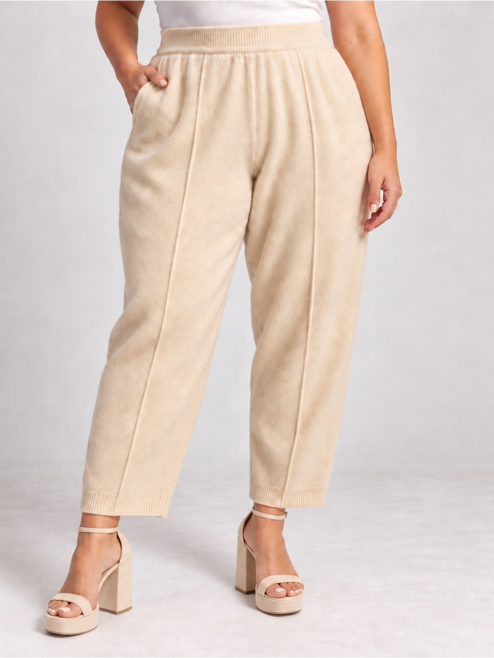 LoveShackFancy Foxglove 100% Cashmere Pants XL Cream Ivory $600 REPAIRED